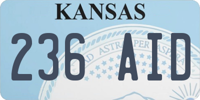 KS license plate 236AID