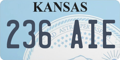 KS license plate 236AIE