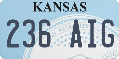 KS license plate 236AIG