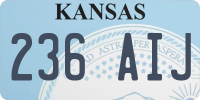 KS license plate 236AIJ