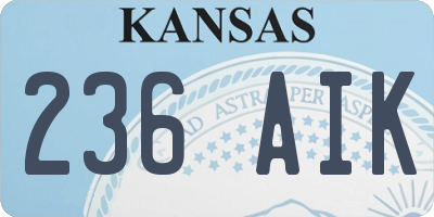 KS license plate 236AIK