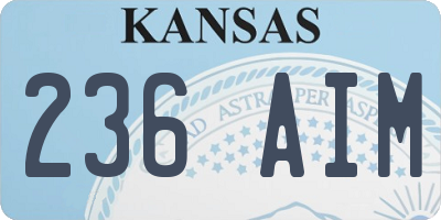 KS license plate 236AIM