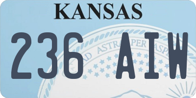 KS license plate 236AIW
