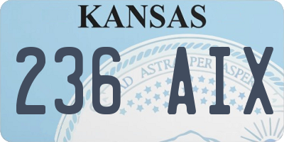 KS license plate 236AIX