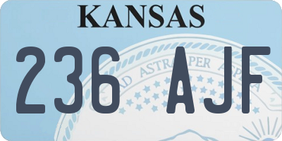 KS license plate 236AJF