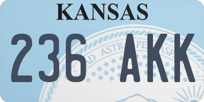 KS license plate 236AKK