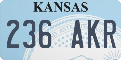 KS license plate 236AKR
