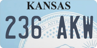 KS license plate 236AKW