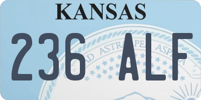 KS license plate 236ALF