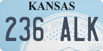 KS license plate 236ALK