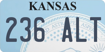 KS license plate 236ALT