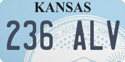 KS license plate 236ALV