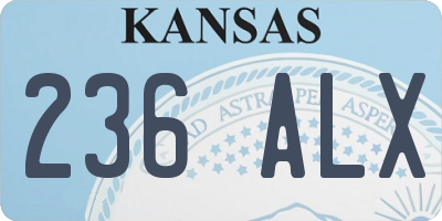 KS license plate 236ALX