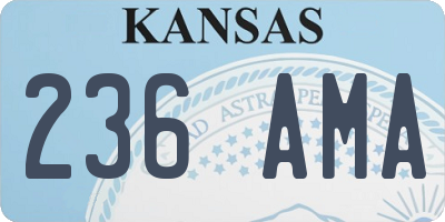 KS license plate 236AMA