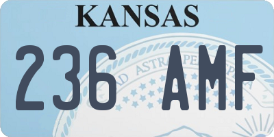 KS license plate 236AMF