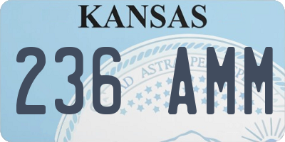 KS license plate 236AMM