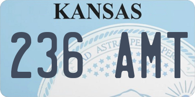 KS license plate 236AMT