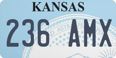 KS license plate 236AMX