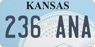 KS license plate 236ANA