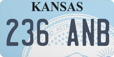 KS license plate 236ANB