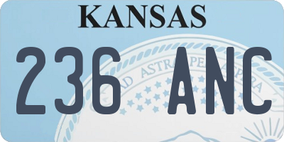 KS license plate 236ANC