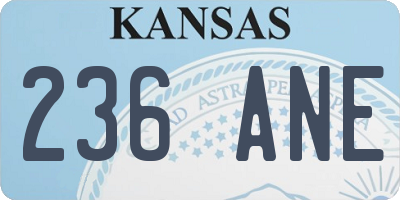 KS license plate 236ANE