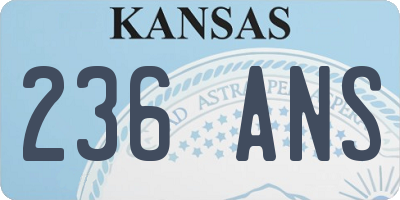 KS license plate 236ANS