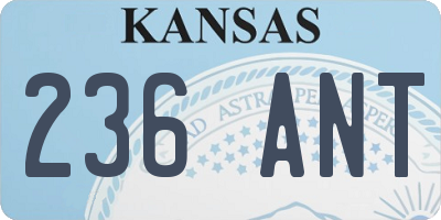 KS license plate 236ANT