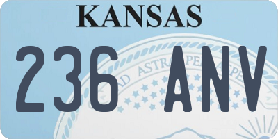 KS license plate 236ANV