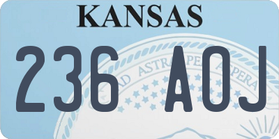 KS license plate 236AOJ