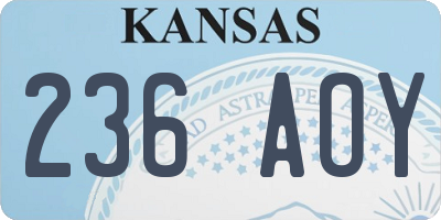 KS license plate 236AOY