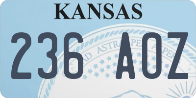 KS license plate 236AOZ