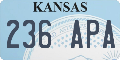 KS license plate 236APA