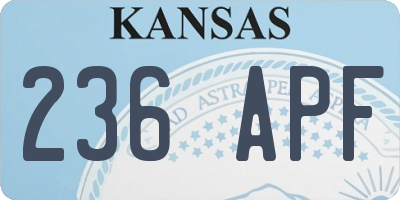KS license plate 236APF