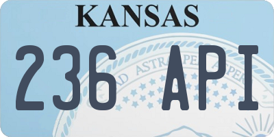 KS license plate 236API