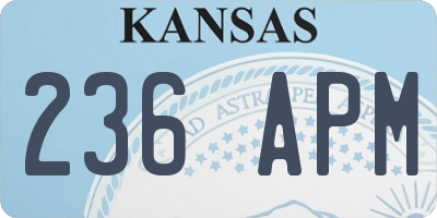 KS license plate 236APM