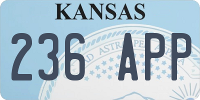 KS license plate 236APP