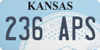 KS license plate 236APS