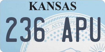 KS license plate 236APU