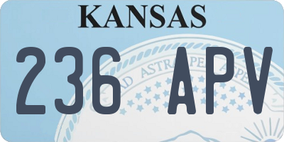 KS license plate 236APV