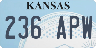 KS license plate 236APW