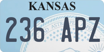 KS license plate 236APZ