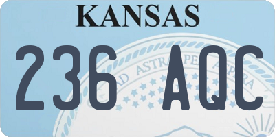 KS license plate 236AQC