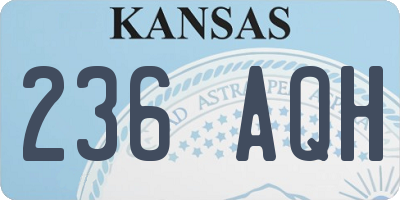 KS license plate 236AQH