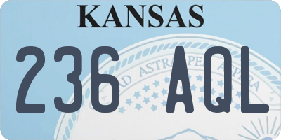 KS license plate 236AQL