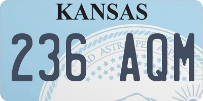 KS license plate 236AQM