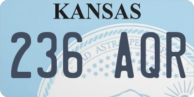 KS license plate 236AQR