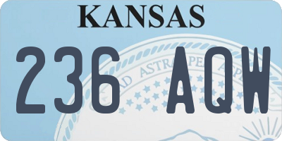 KS license plate 236AQW
