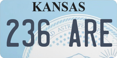 KS license plate 236ARE