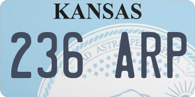 KS license plate 236ARP